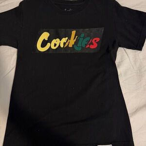 Mens Black Graphic Tee with Multicolor Logo